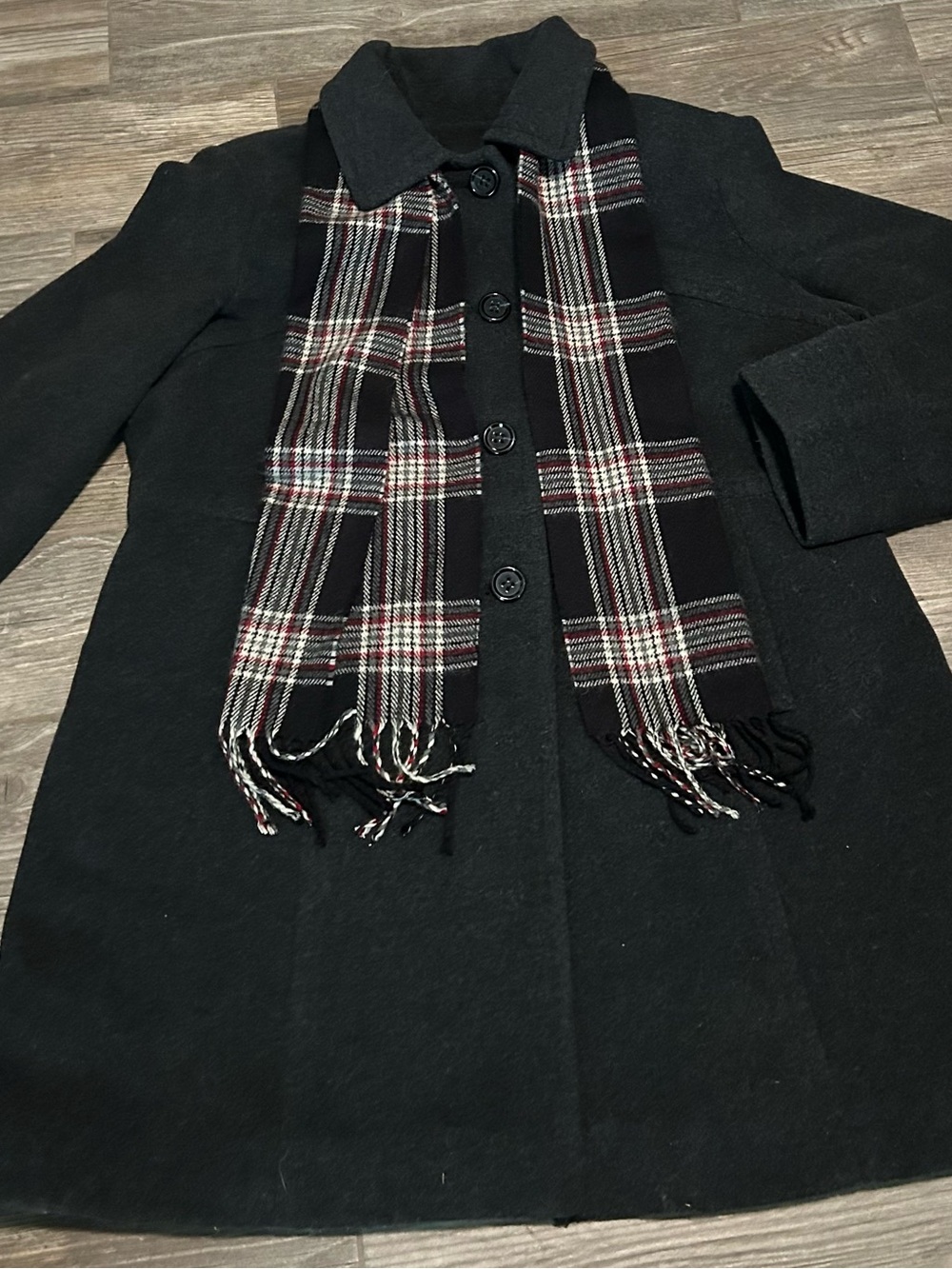 London Fog Grey 60% Wool-Blend Coat with Satin Lining XXL